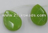 CCN2721 Top-drilled 18*25mm briolette candy jade beads wholesale