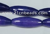 CCN2914 15.5 inches 10*30mm faceted rice candy jade beads