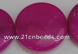 CCN304 15.5 inches 35mm faceted coin candy jade beads wholesale