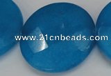 CCN308 15.5 inches 35mm faceted coin candy jade beads wholesale