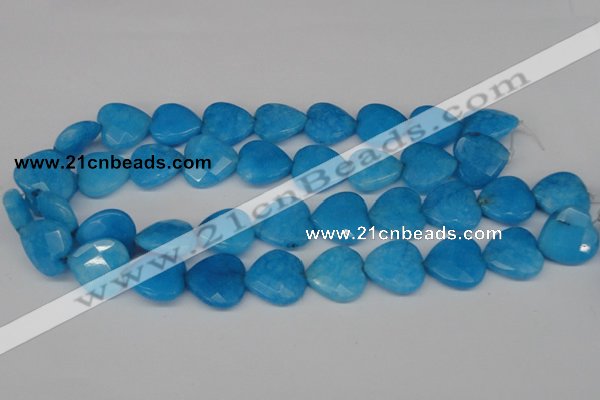 CCN361 15.5 inches 20*20mm faceted heart candy jade beads wholesale