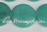 CCN3844 15.5 inches 30mm flat round candy jade beads wholesale