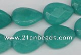 CCN385 15.5 inches 15*20mm faceted flat teardrop candy jade beads