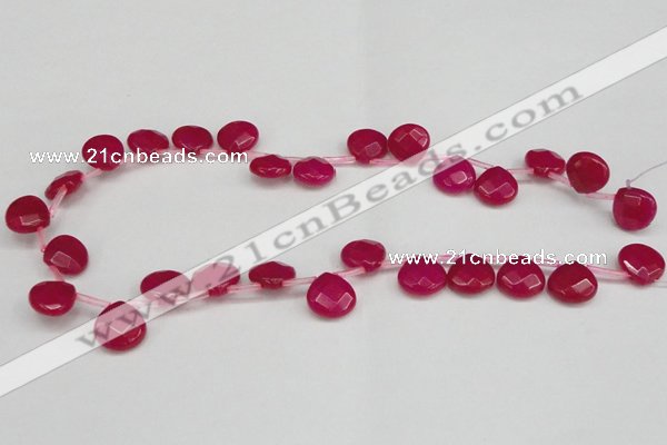 CCN3916 Top-drilled 13*13mm briolette candy jade beads wholesale
