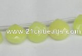CCN3917 Top-drilled 13*13mm briolette candy jade beads wholesale