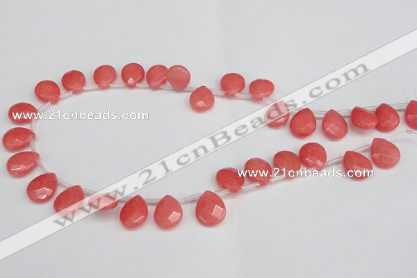 CCN3928 Top-drilled 12*15mm briolette candy jade beads wholesale