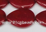 CCN3974 15.5 inches 30*40mm flat teardrop candy jade beads