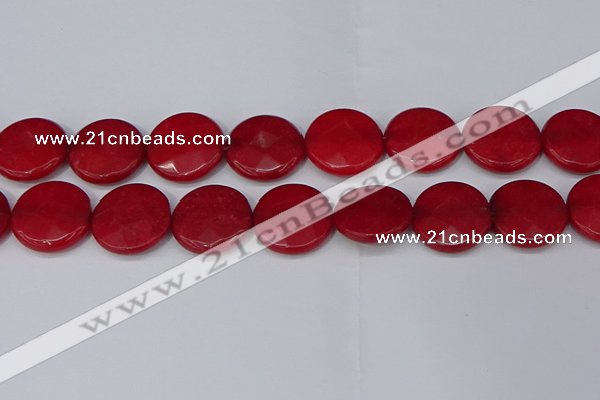 CCN4186 15.5 inches 20mm faceted coin candy jade beads wholesale