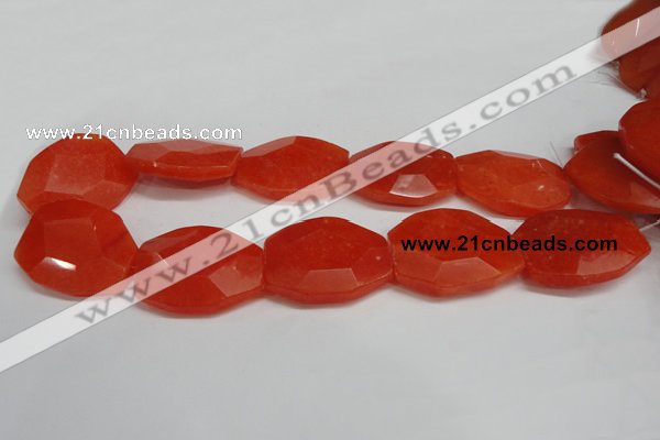 CCN692 15.5 inches 30*40mm faceted octagonal candy jade beads