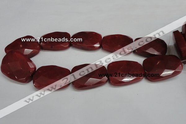 CCN705 15.5 inches 30*40mm faceted trapezoid candy jade beads