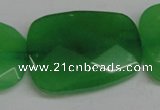 CCN713 15.5 inches 30*40mm faceted trapezoid candy jade beads