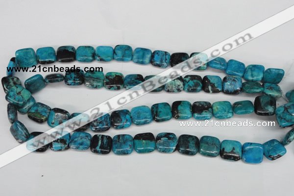CCO185 15.5 inches 14*14mm square dyed natural chrysotine beads