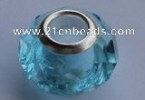 CCP01 30pcs 9*14mm faceted roundel silver plated core crystal European beads