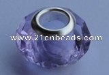 CCP02 30pcs 9*14mm faceted roundel silver plated core crystal European beads