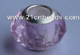 CCP03 30pcs 9*14mm faceted roundel silver plated core crystal European beads
