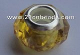 CCP04 30pcs 9*14mm faceted roundel silver plated core crystal European beads