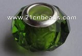 CCP06 30pcs 9*14mm faceted roundel silver plated core crystal European beads