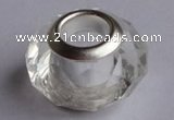 CCP08 30pcs 9*14mm faceted roundel silver plated core crystal European beads