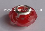 CCP09 30pcs silver plated core 9*14mm faceted roundel crystal European beads