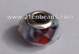 CCP12 30pcs silver plated core 9*14mm faceted roundel crystal European beads