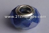 CCP14 30pcs silver plated core 9*14mm faceted roundel crystal European beads