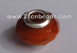CCP15 30pcs silver plated core 9*14mm faceted roundel crystal European beads