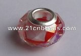 CCP51 30pcs 9.5*14mm faceted roundel silver plated crystal European beads