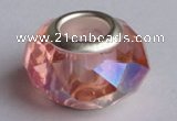 CCP52 30pcs 9.5*14mm faceted roundel silver plated crystal European beads