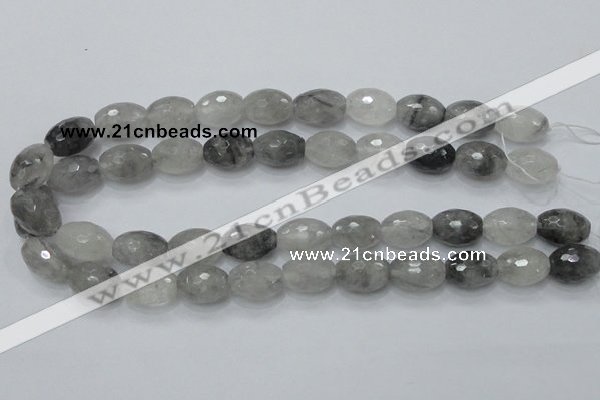 CCQ100 15.5 inches 13*18mm faceted rice cloudy quartz beads