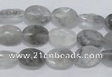 CCQ153 15.5 inches 10*14mm faceted oval cloudy quartz beads wholesale
