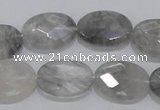 CCQ155 15.5 inches 15*20mm faceted oval cloudy quartz beads wholesale