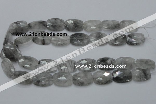 CCQ189 15.5 inches 18*25mm faceted rectangle cloudy quartz beads