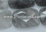 CCQ191 15.5 inches 20*30mm faceted rectangle cloudy quartz beads