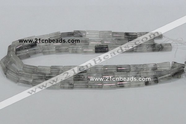 CCQ216 15.5 inches 10*15mm flat column cloudy quartz beads wholesale