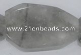 CCQ231 15.5 inches 30*50mm faceted freeform cloudy quartz beads