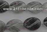 CCQ250 15.5 inches 15*20mm twisted oval cloudy quartz beads wholesale