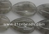 CCQ256 15.5 inches 20*30mm flat teardrop cloudy quartz beads