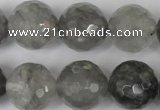 CCQ317 15.5 inches 18mm faceted round cloudy quartz beads wholesale