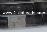 CCQ556 15.5 inches 13*18mm faceted tube cloudy quartz beads