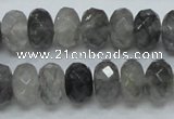 CCQ76 15.5 inches 8*14mm faceted rondelle cloudy quartz beads wholesale
