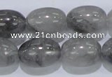 CCQ83 15.5 inches 15*20mm rice cloudy quartz beads wholesale