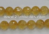 CCR05 15.5 inches 10mm faceted round natural citrine gemstone beads