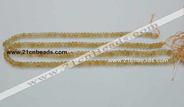 CCR07 15.5 inches 4*6mm faceted rondelle natural citrine gemstone beads