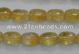 CCR34 15.5 inches 8*12mm faceted rice natural citrine gemstone beads