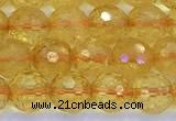 CCR385 15 inches 6mm faceted round citrine beads wholesale
