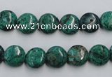 CCS211 15.5 inches 10mm flat round natural Chinese chrysocolla beads