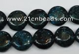 CCS434 15.5 inches 14mm flat round dyed chrysocolla gemstone beads