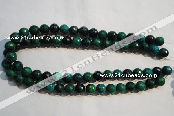 CCS604 15.5 inches 12mm faceted round dyed chrysocolla gemstone beads