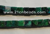 CCS611 15.5 inches 6*6mm cube dyed chrysocolla gemstone beads