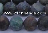CCS765 15.5 inches 14mm round matte natural chrysocolla beads